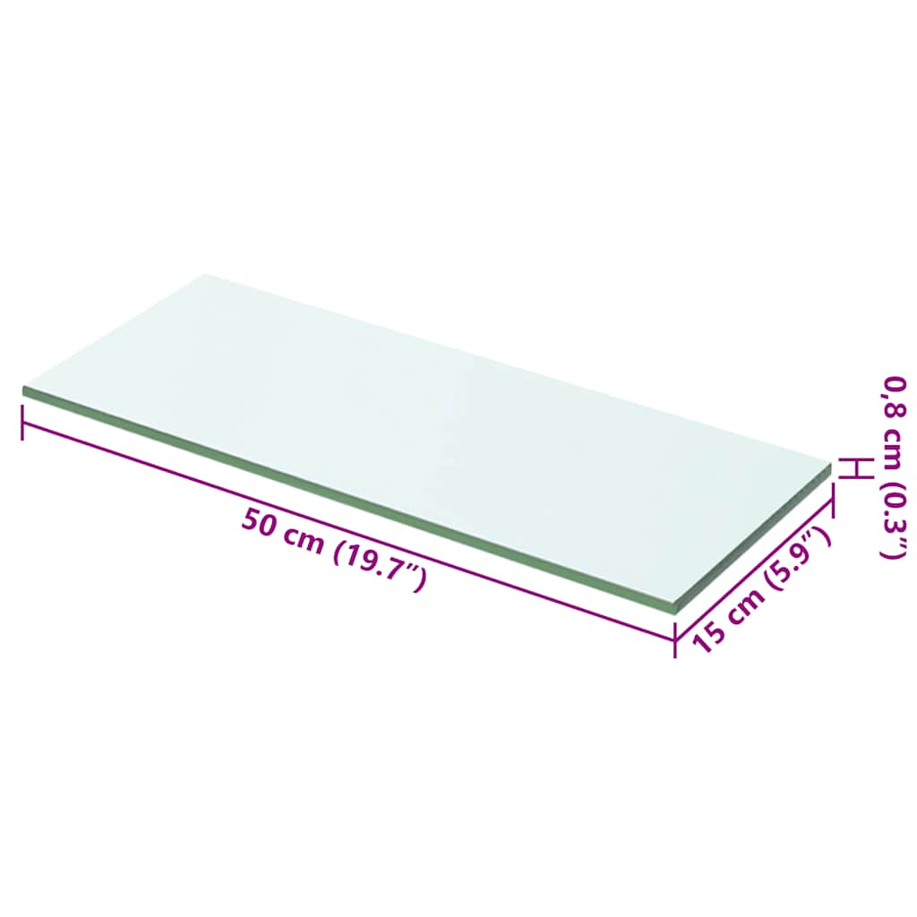 Panneau d’étagère Verre transparent 50 x 15 cm