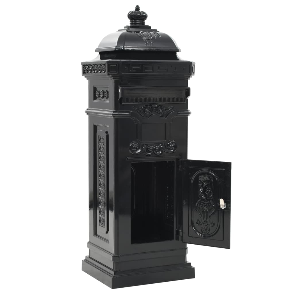 Boîte aux lettres à pilier Aluminium Vintage antirouille Noir
