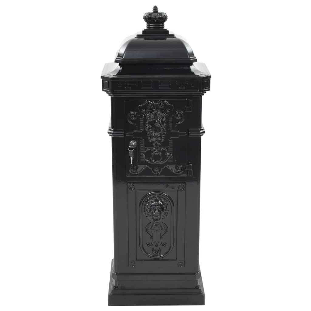 Boîte aux lettres à pilier Aluminium Vintage antirouille Noir