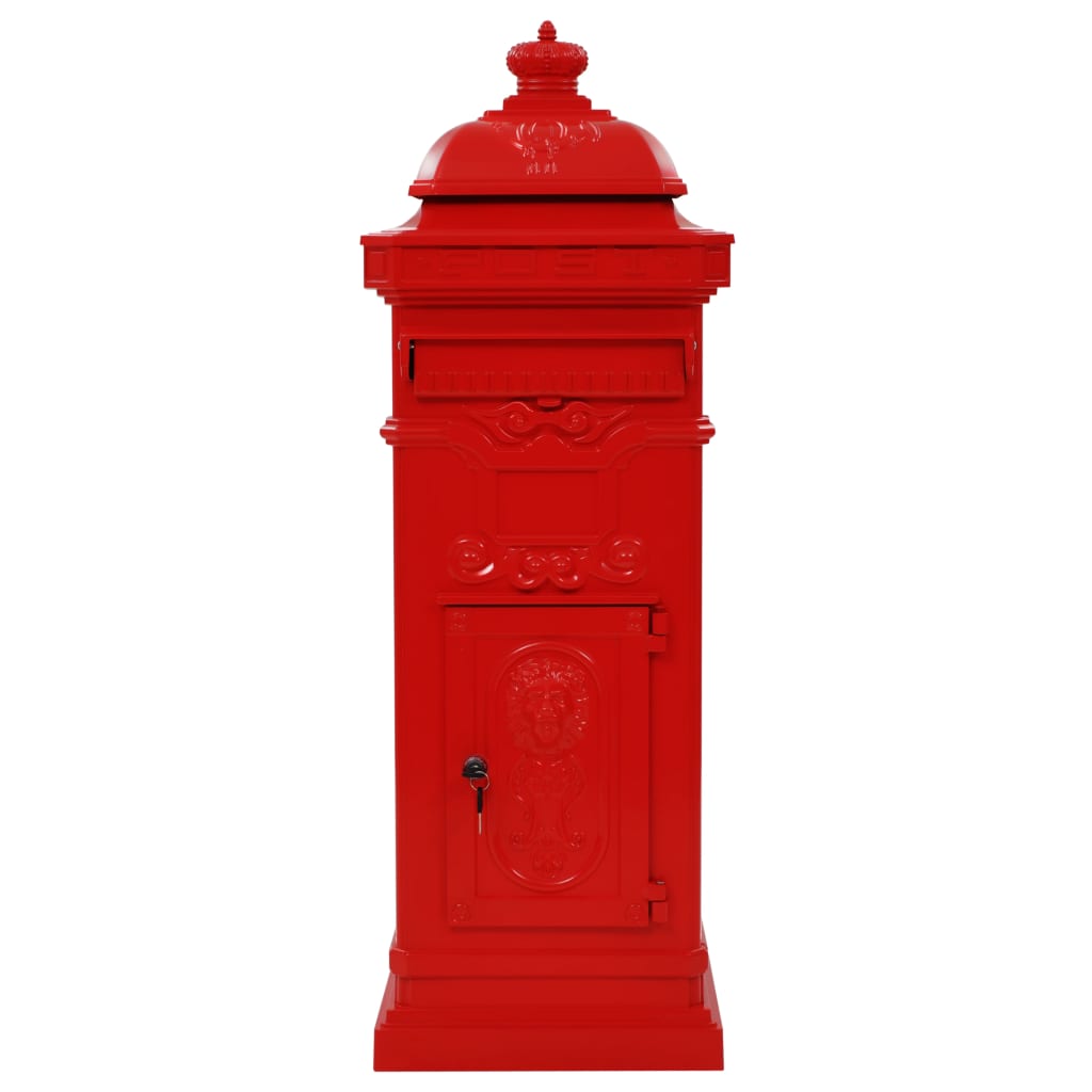 Boîte aux lettres à pilier Aluminium Vintage antirouille Rouge