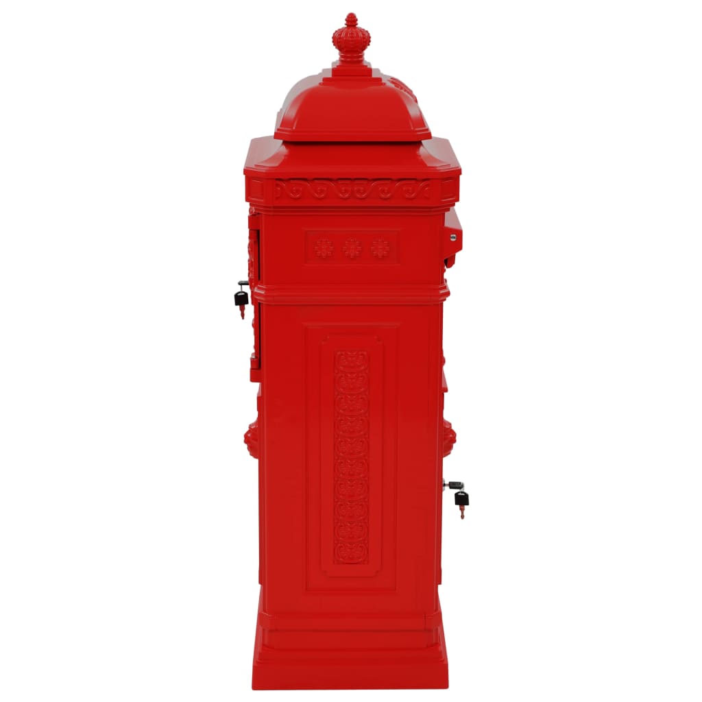 Boîte aux lettres à pilier Aluminium Vintage antirouille Rouge