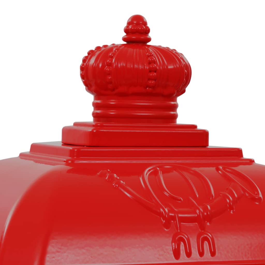 Boîte aux lettres à pilier Aluminium Vintage antirouille Rouge