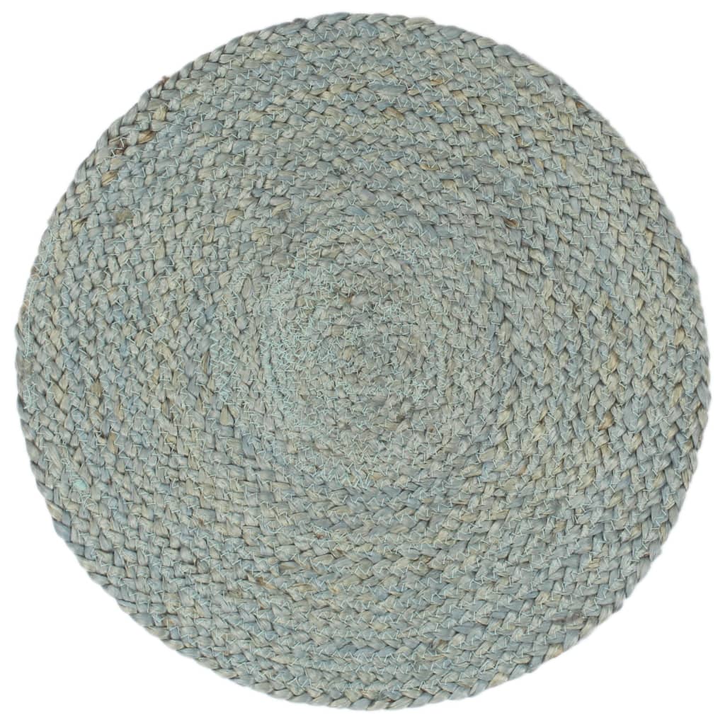 Napperons 4 pcs Vert olive Plain 38 cm Rond Jute