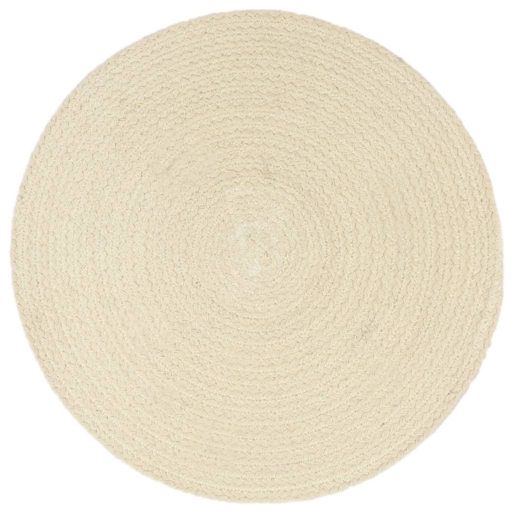 Napperons 4 pcs Naturel Plain 38 cm Rond Coton
