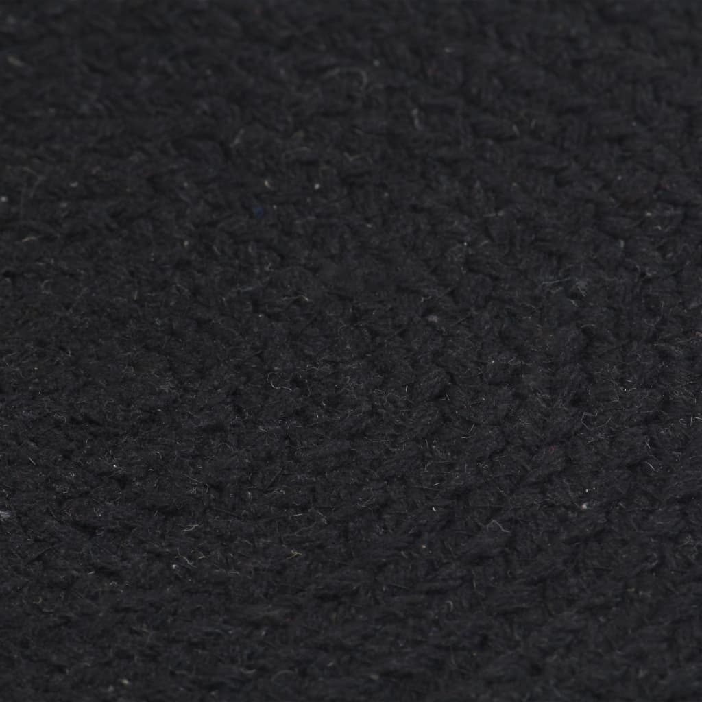 Napperons 6 pcs Noir Plain 38 cm Rond Coton