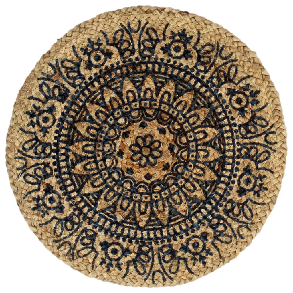 Napperons 6 pcs Bleu foncé 38 cm Rond Jute