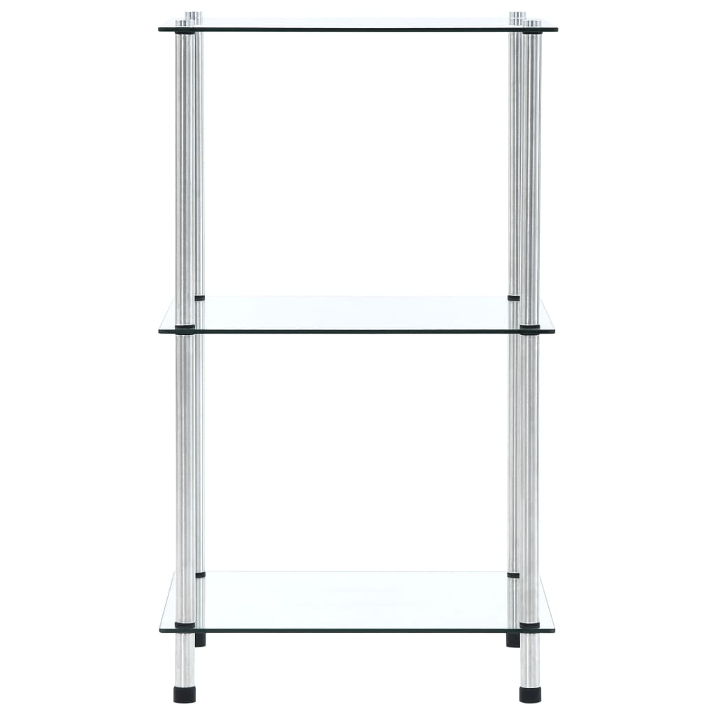 Étagère 3 niveaux Transparent 40x40x67 cm Verre trempé