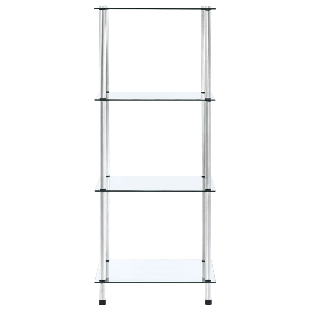 Étagère 4 niveaux Transparent 40x40x100 cm Verre trempé