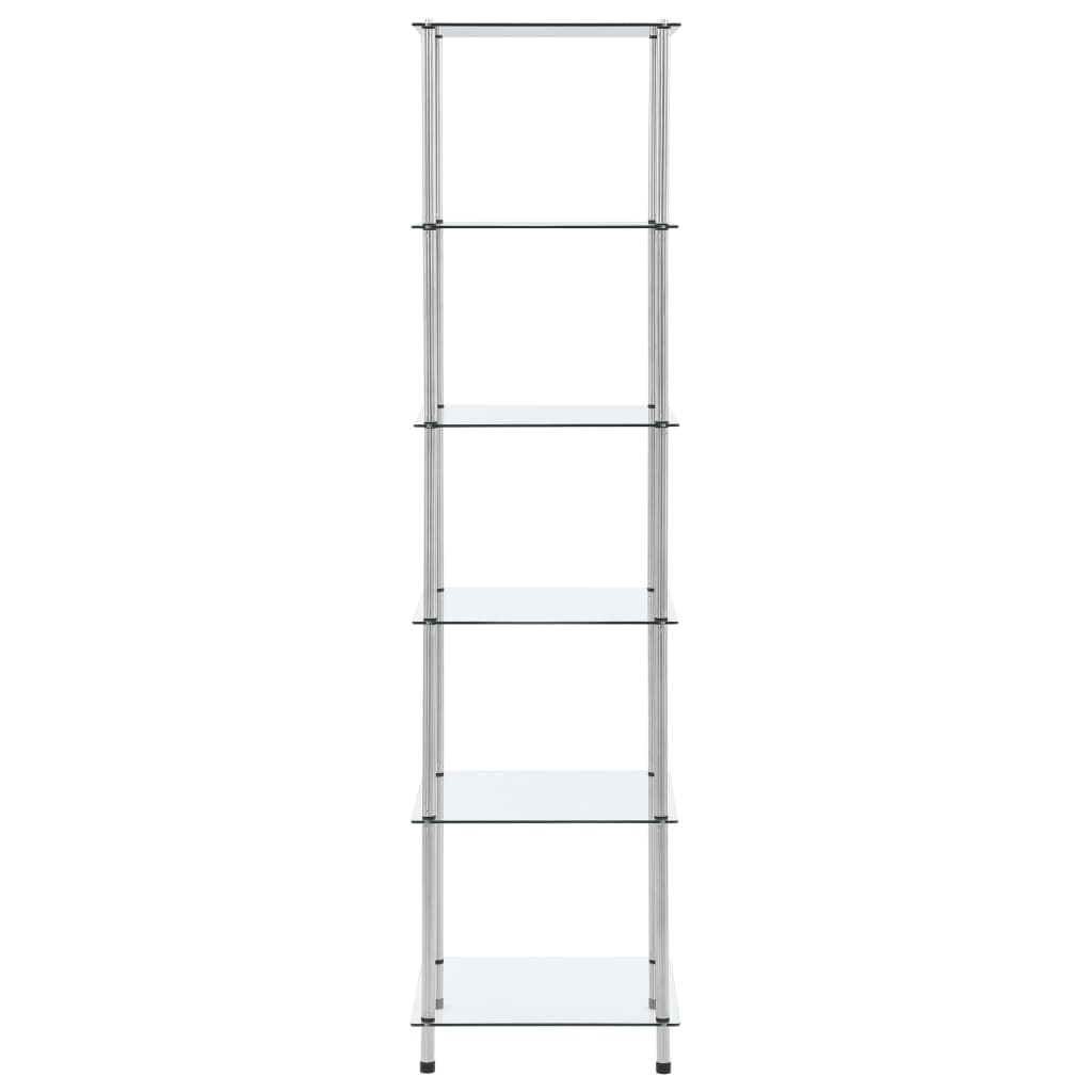 Étagère 6 niveaux Transparent 40x40x160 cm Verre trempé