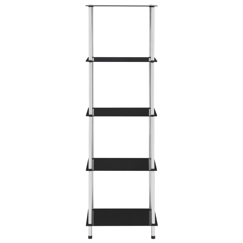 Étagère 5 niveaux Noir 40x40x130 cm Verre trempé