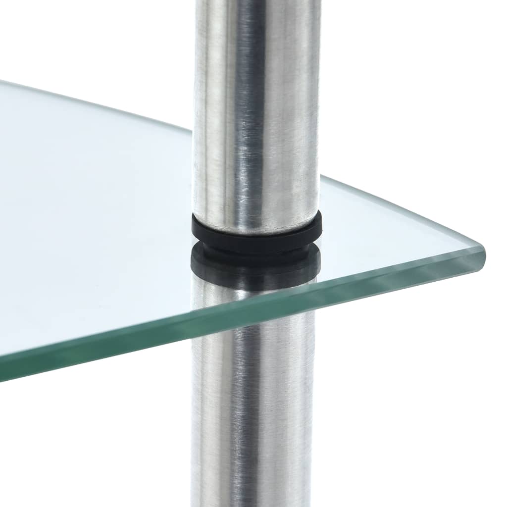 Étagère 5 niveaux Transparent 30x30x130 cm Verre trempé