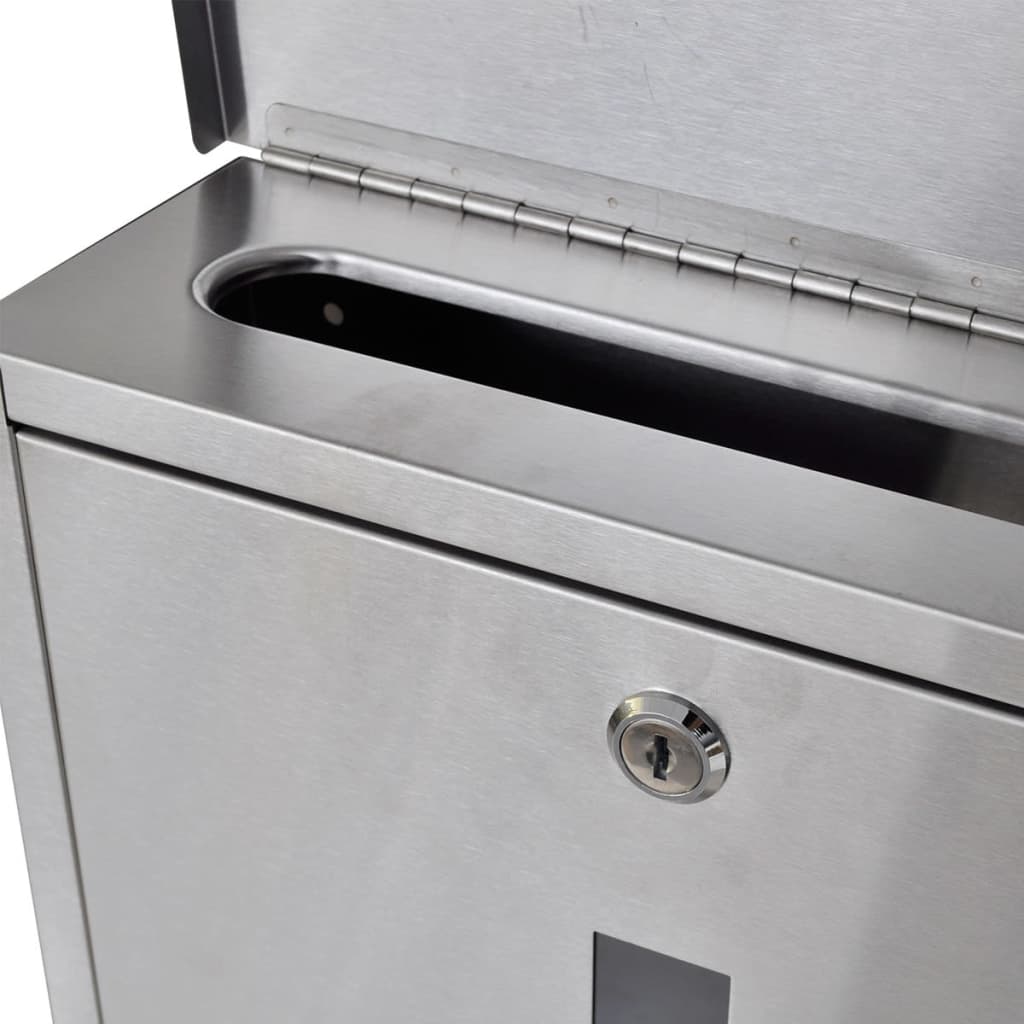 Double boîte à lettre sur support en acier inoxydable