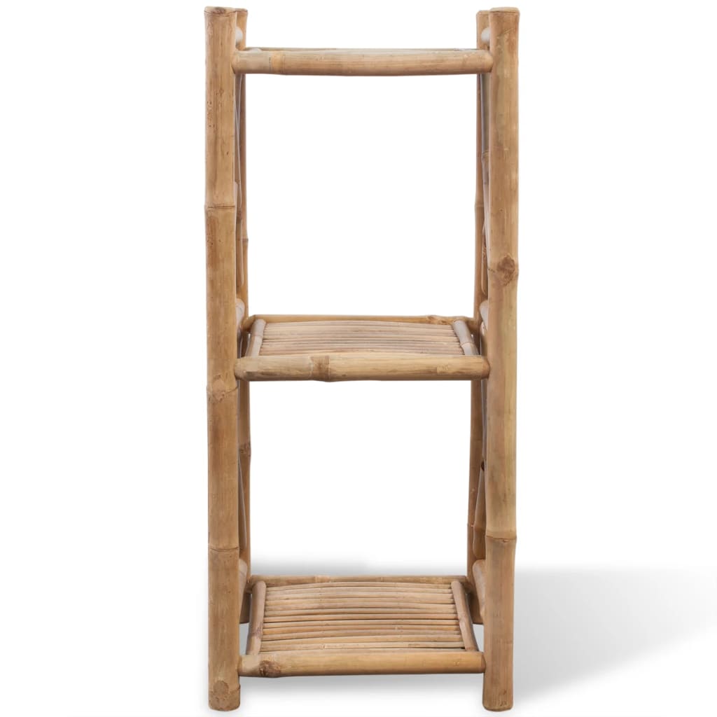 Étagère à 3 niveaux carré bambou