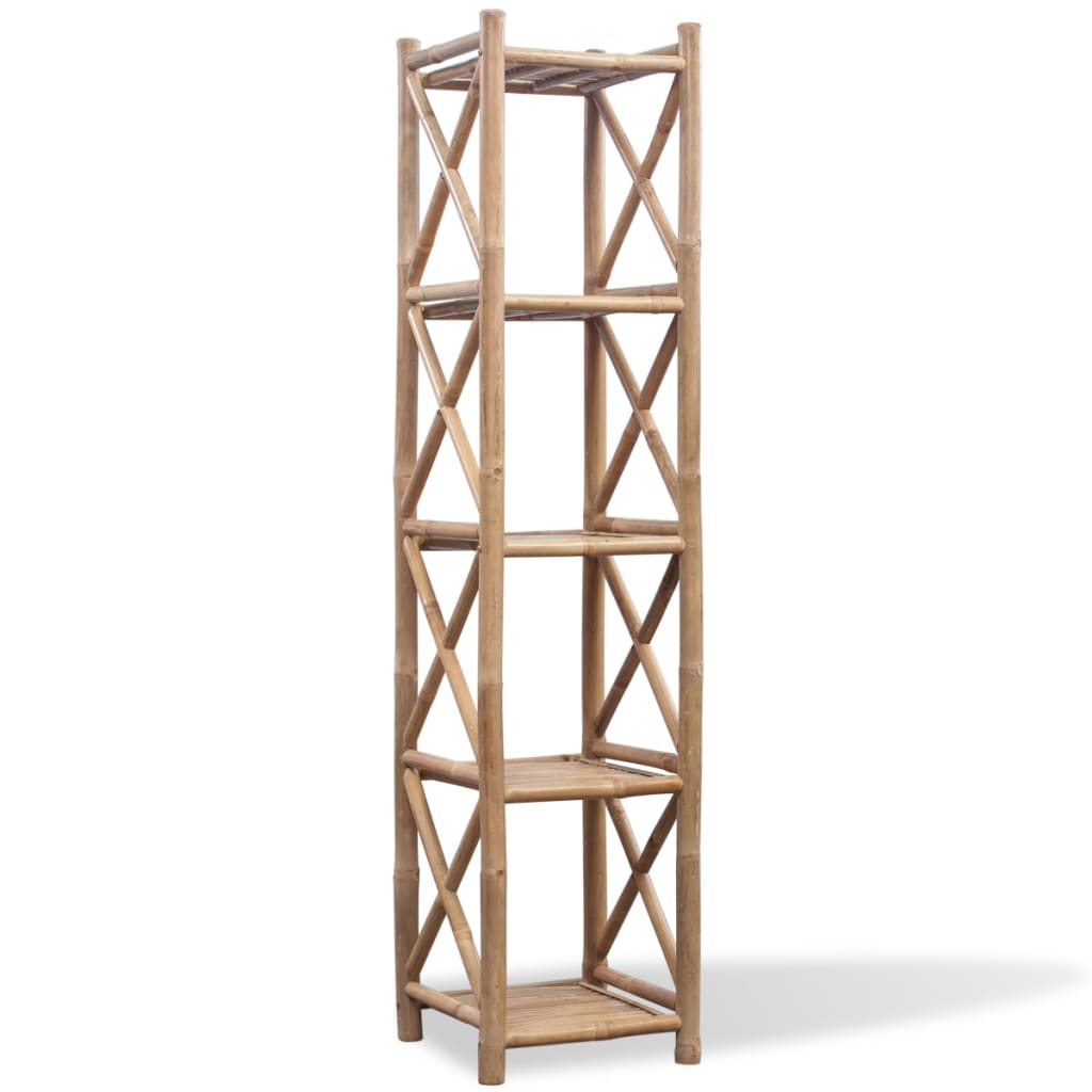 Étagère à 5 niveaux carré bambou