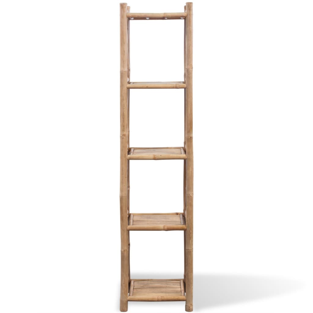 Étagère à 5 niveaux carré bambou