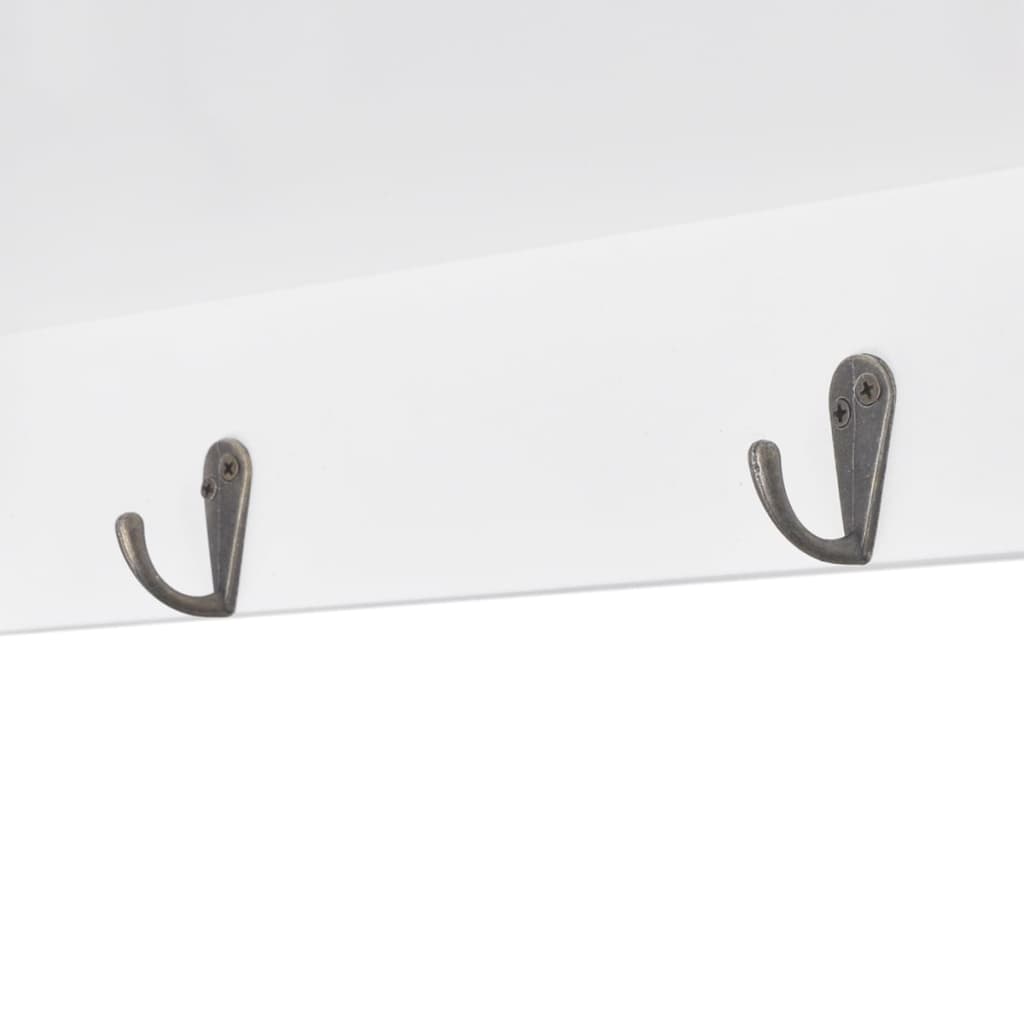 Vitrine murale avec étagère de Livre / DVD / Verre en MDF Blanc