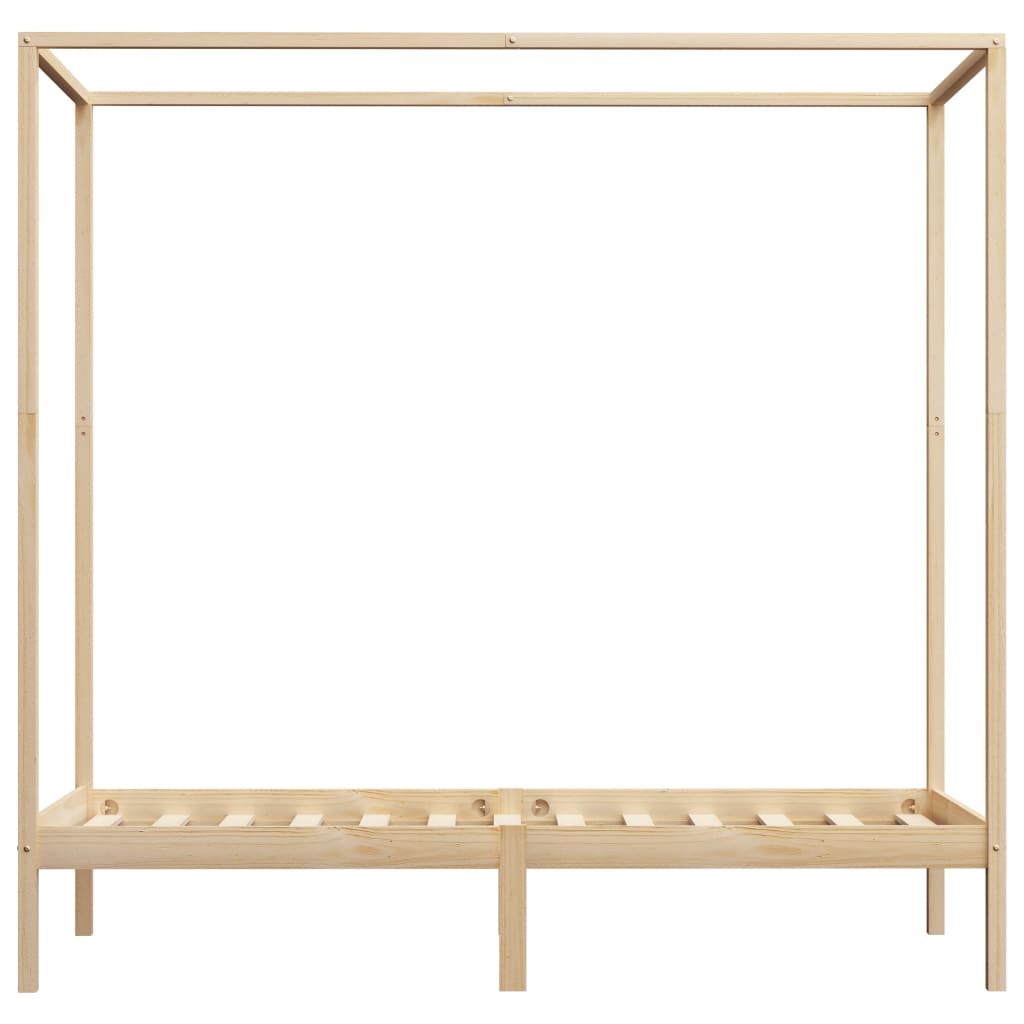 Cadre de lit à baldaquin sans matelas bois massif 90x200 cm