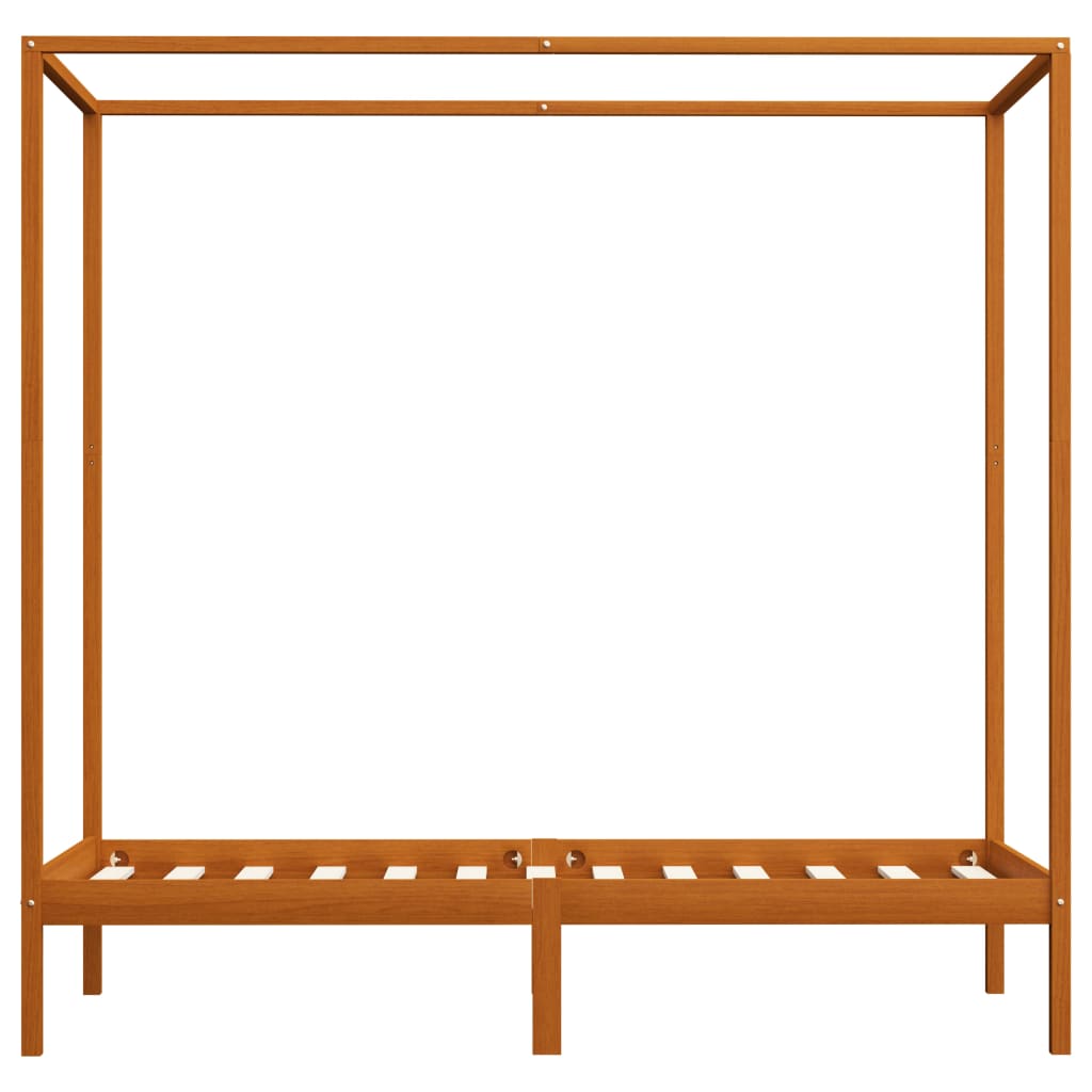 Cadre de lit à baldaquin sans matelas bois massif 90x200 cm