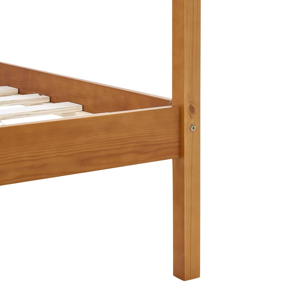 Cadre de lit à baldaquin sans matelas bois massif 90x200 cm