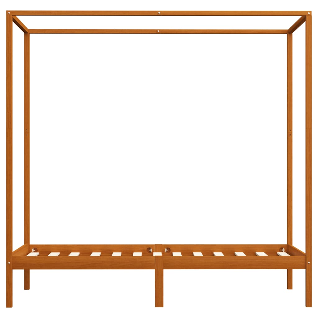 Cadre de lit à baldaquin sans matelas bois massif 100x200 cm