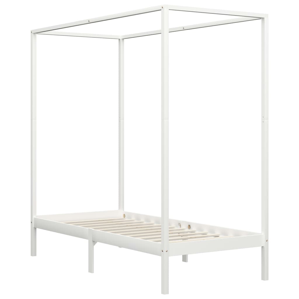 Cadre de lit à baldaquin sans matelas bois massif 90x200 cm