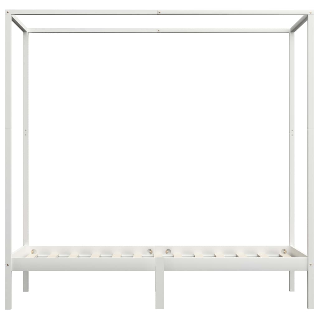 Cadre de lit à baldaquin sans matelas bois massif 90x200 cm