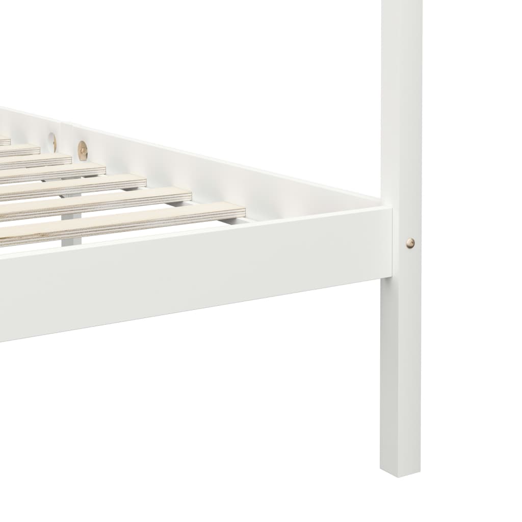 Cadre de lit à baldaquin sans matelas bois massif 90x200 cm