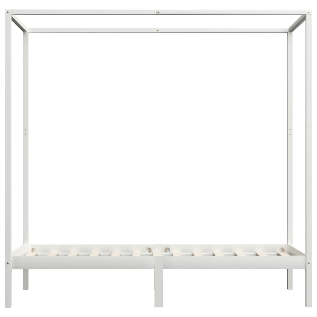 Cadre de lit à baldaquin sans matelas bois massif 100x200 cm