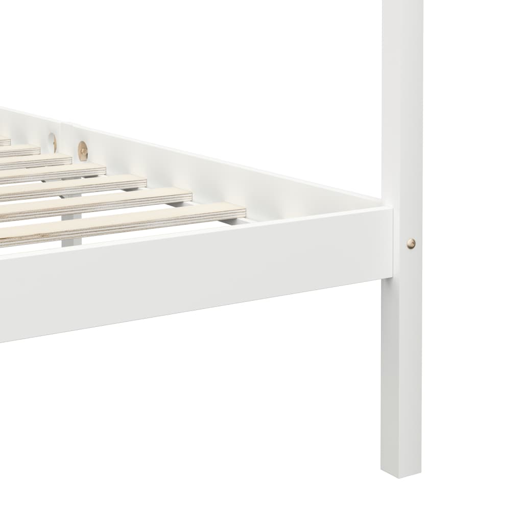 Cadre de lit à baldaquin sans matelas bois massif 100x200 cm