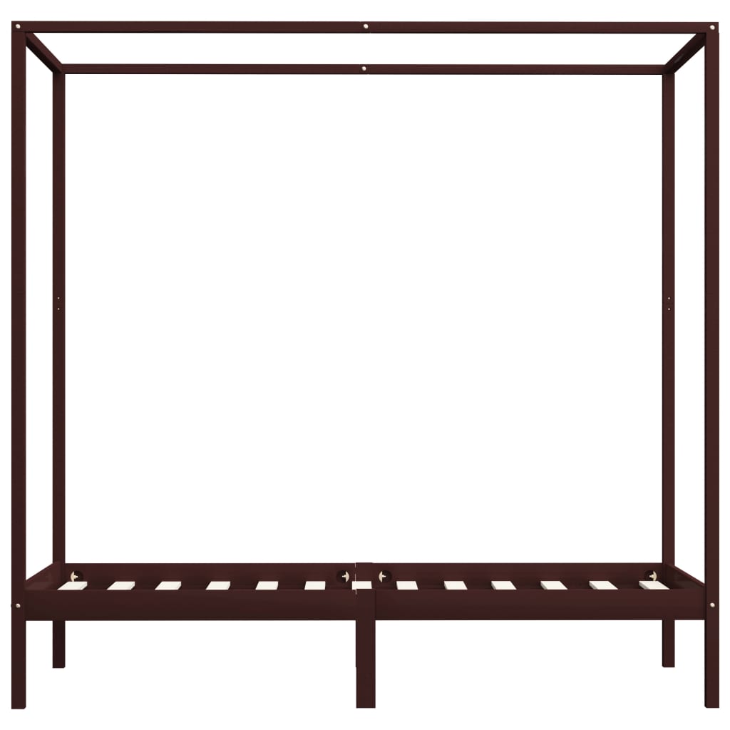 Cadre de lit à baldaquin sans matelas bois massif 90x200 cm