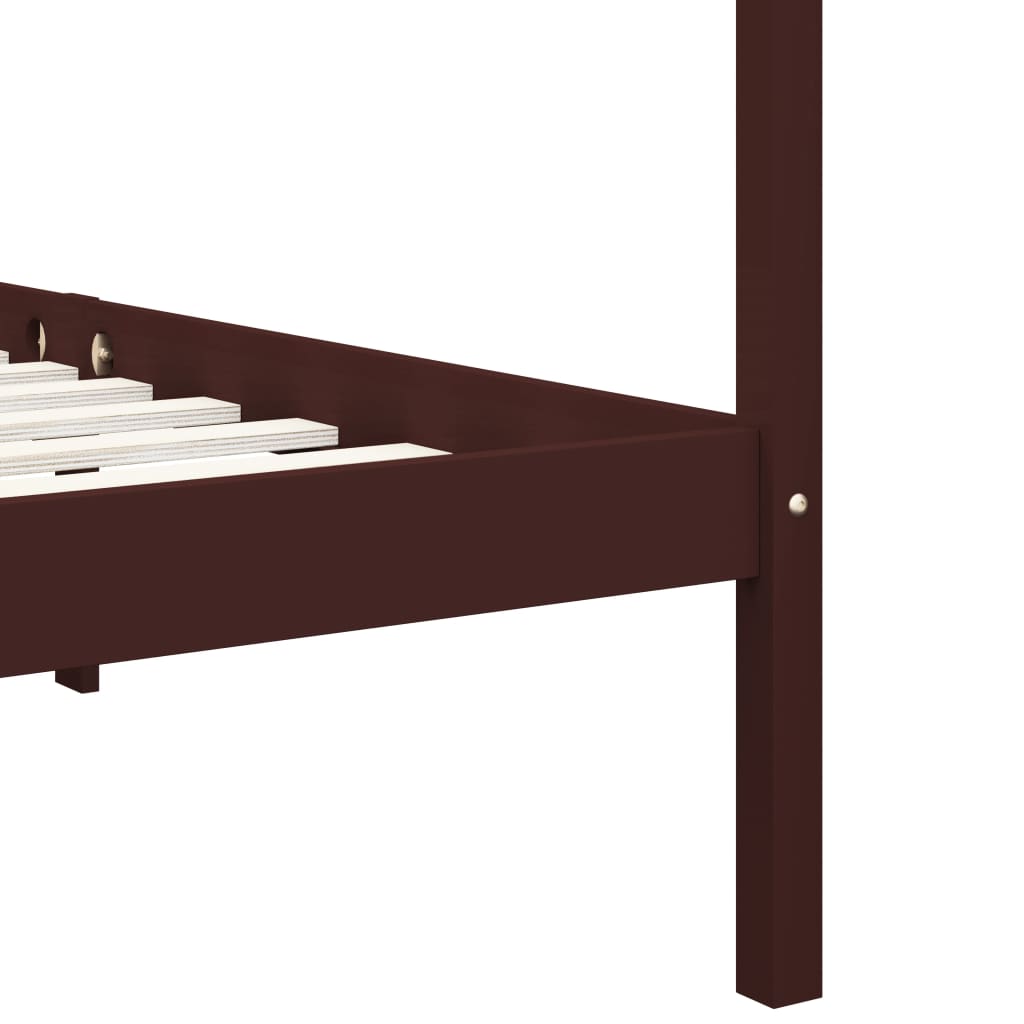 Cadre de lit à baldaquin sans matelas bois massif 90x200 cm