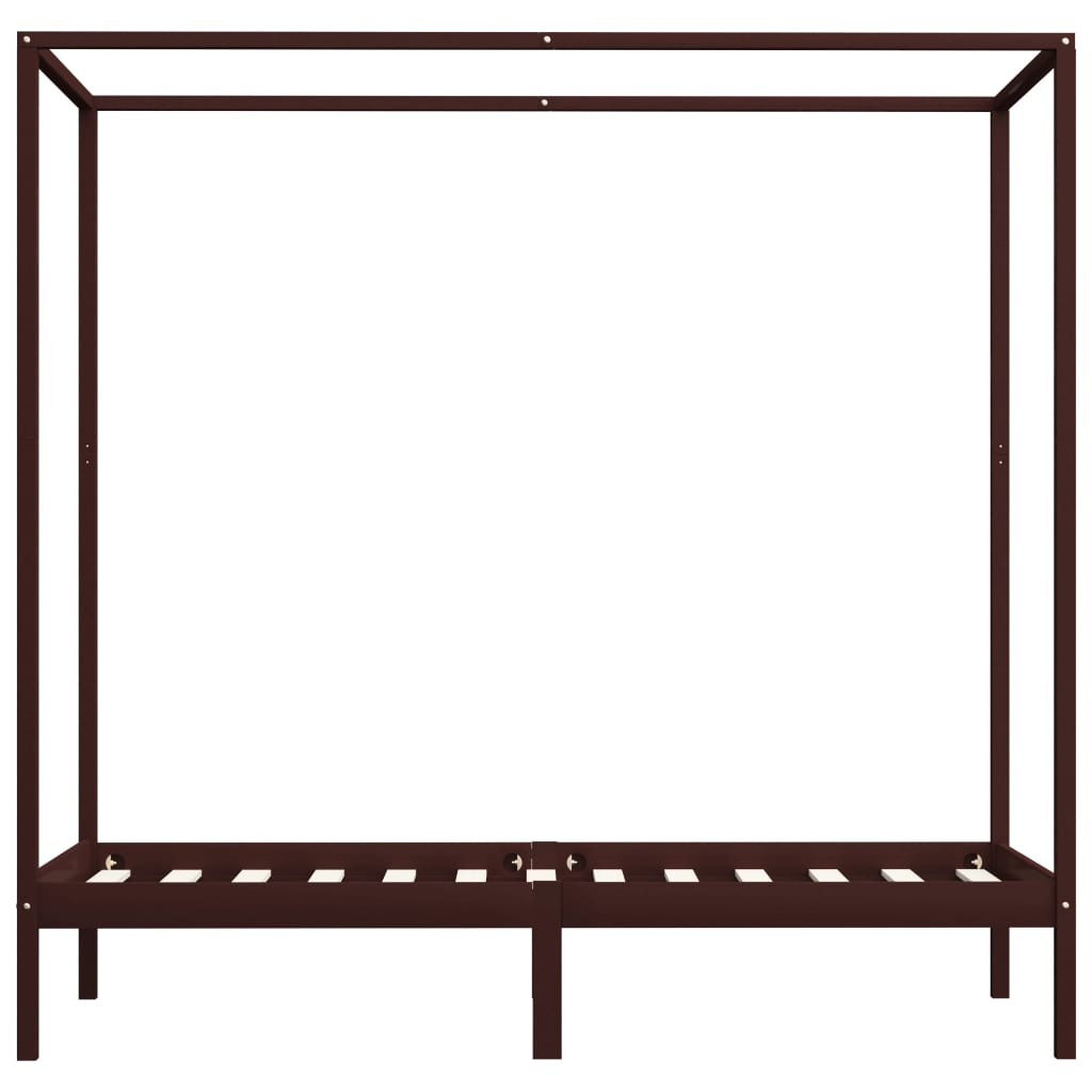 Cadre de lit à baldaquin sans matelas bois massif 100x200 cm