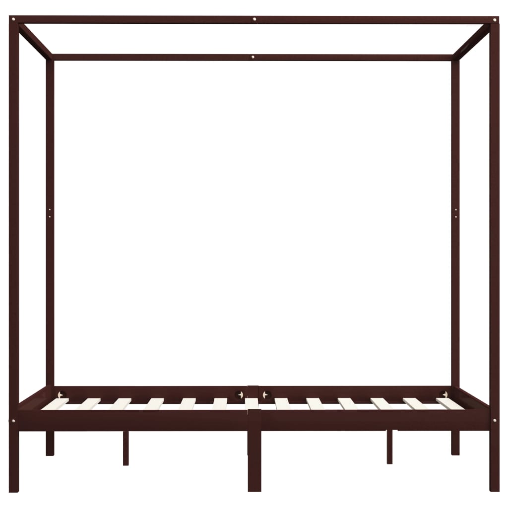 Cadre de lit à baldaquin sans matelas bois massif 120x200 cm