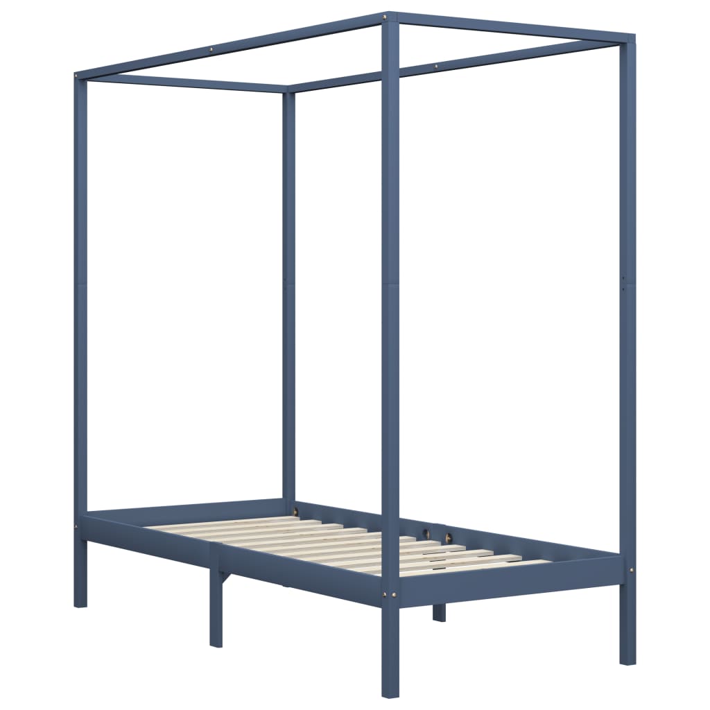 Cadre de lit à baldaquin sans matelas bois massif 100x200 cm