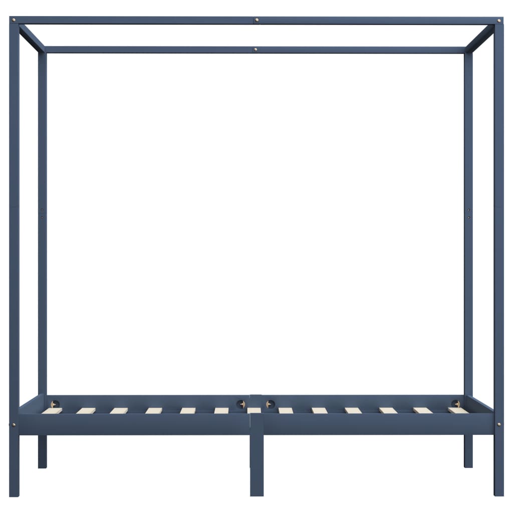 Cadre de lit à baldaquin sans matelas bois massif 100x200 cm
