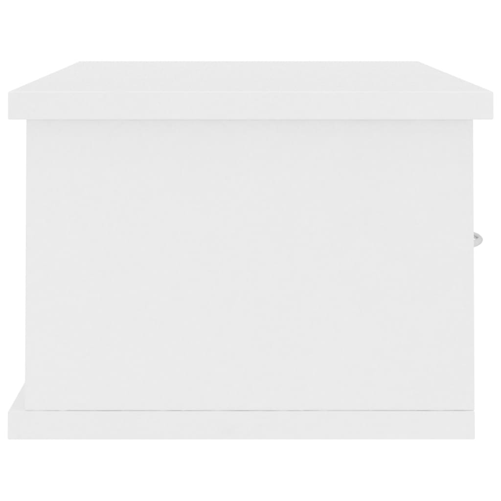 Étagère murale et tiroirs Blanc 60x26x18,5 cm Bois d'ingénierie