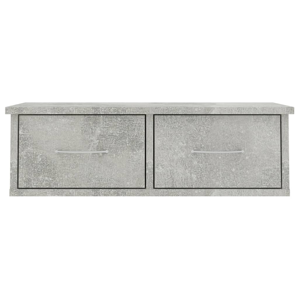 Étagère murale avec tiroirs Gris béton Bois d'ingénierie