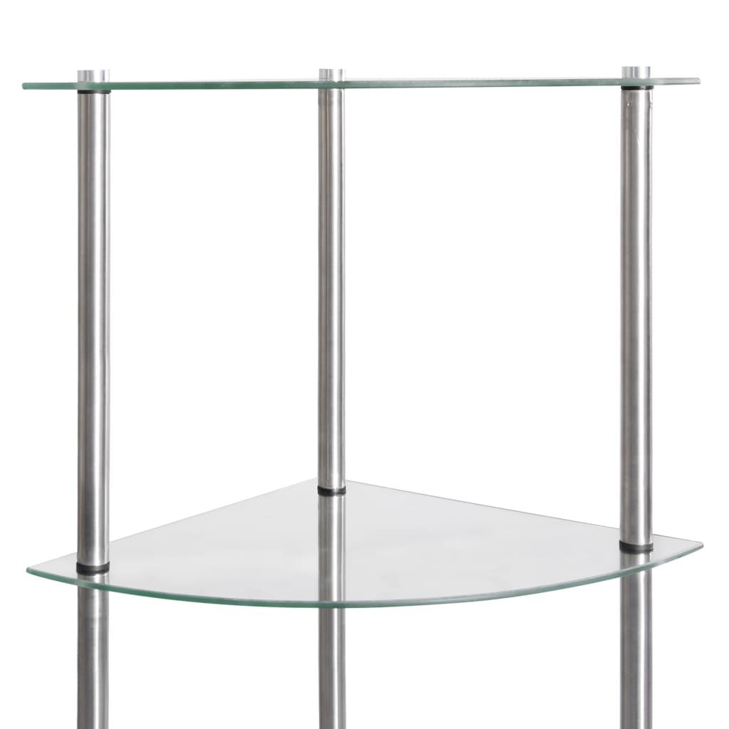Étagère à 6 niveaux Transparent 30x30x160 cm Verre trempé