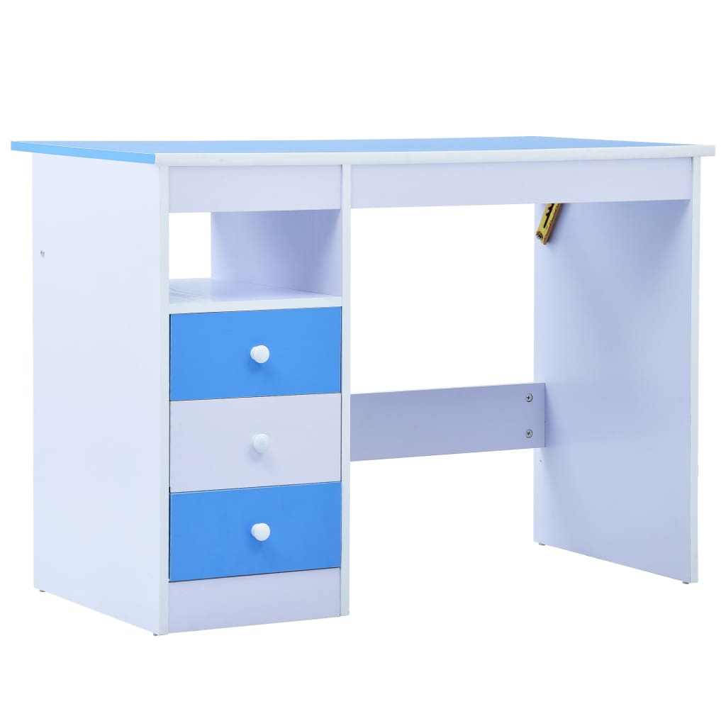 Escritorio infantil inclinable azul y blanco