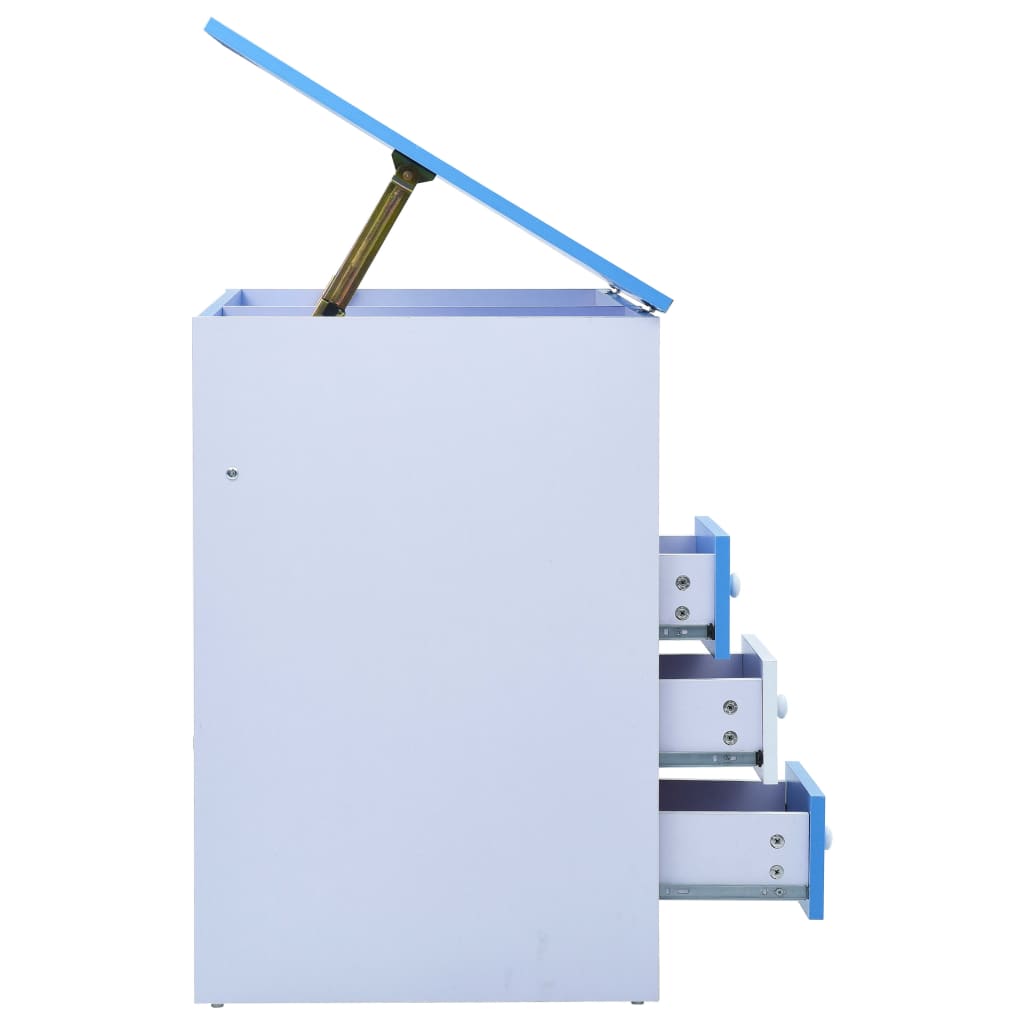 Escritorio infantil inclinable azul y blanco