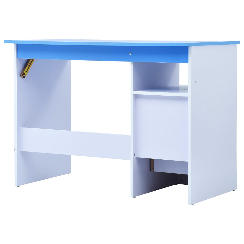 Escritorio infantil inclinable azul y blanco