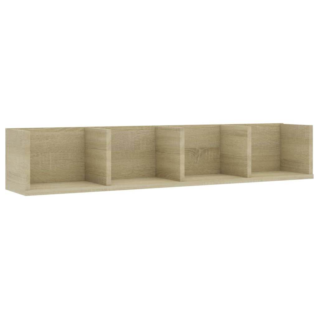 Étagère murale à CD Chêne sonoma 100x18x18 cm Bois d'ingénierie