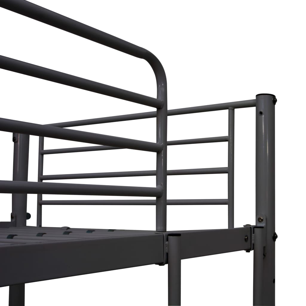 Lit superposé avec table sans matelas noir métal 90x200 cm