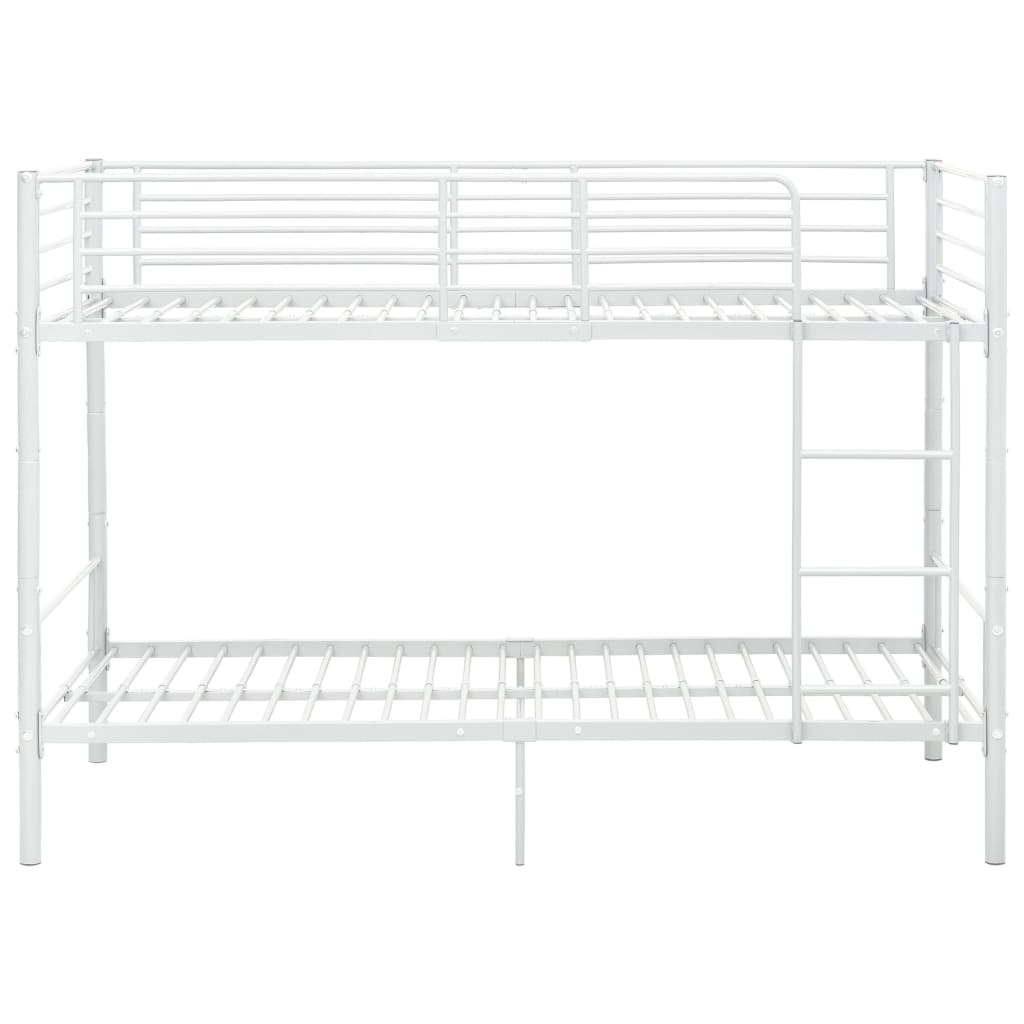 Lit superposé sans matelas blanc métal 90x200 cm