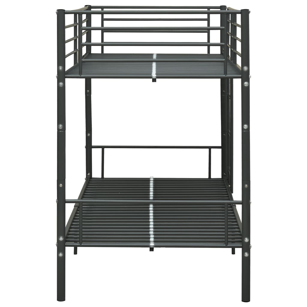 Lit superposé sans matelas noir métal 90x200 cm