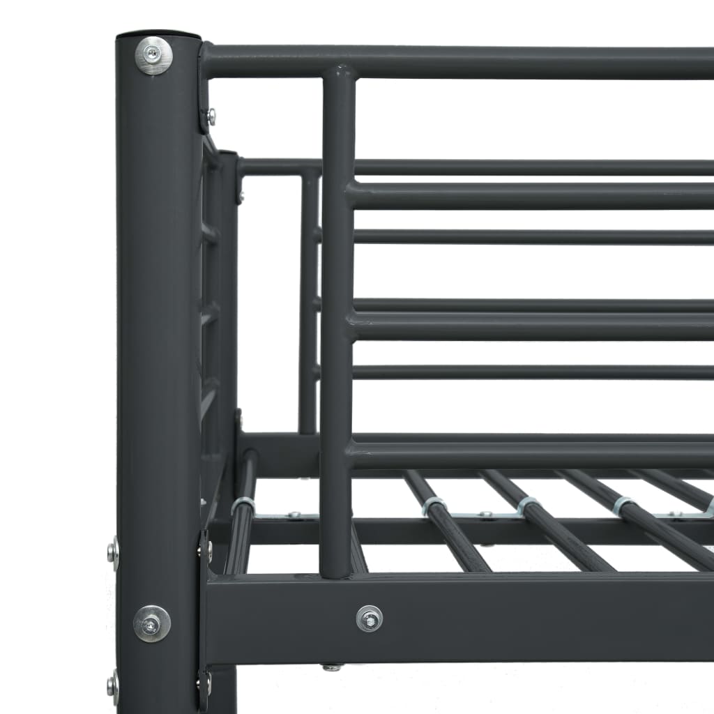 Lit superposé sans matelas noir métal 90x200 cm