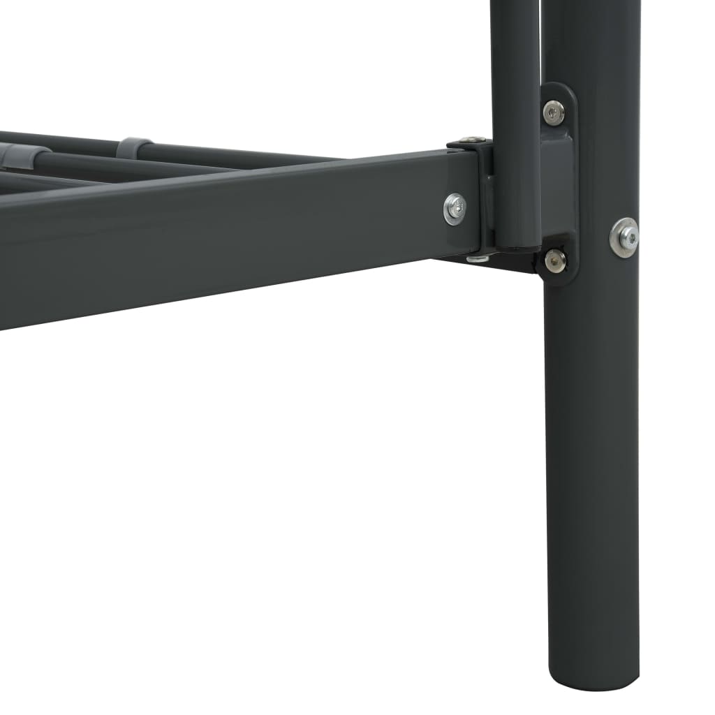 Lit superposé sans matelas noir métal 90x200 cm