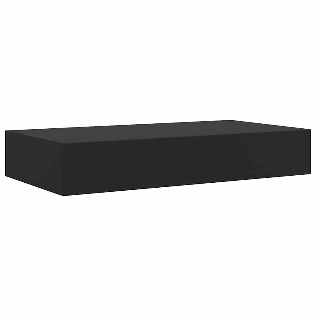 Étagère murale flottante avec tiroir Noir 48x25x8 cm