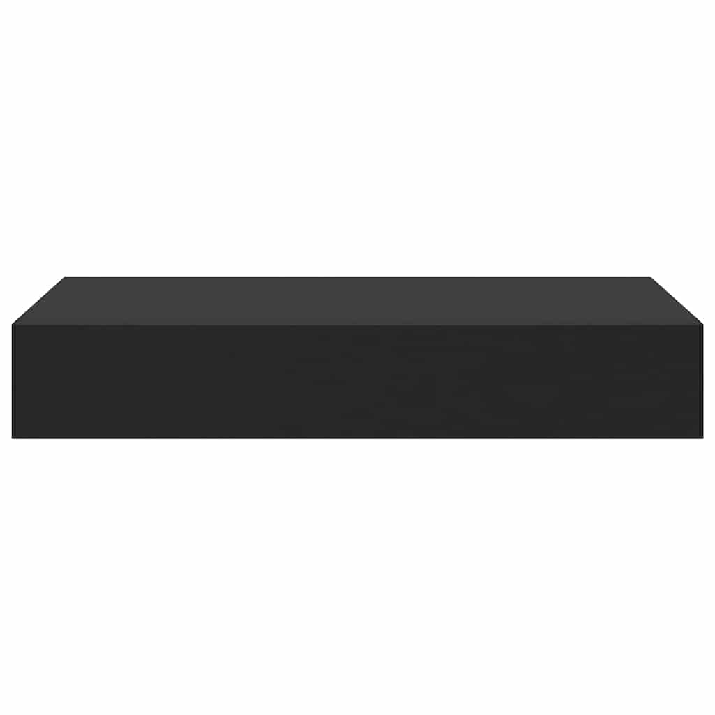 Étagère murale flottante avec tiroir Noir 48x25x8 cm