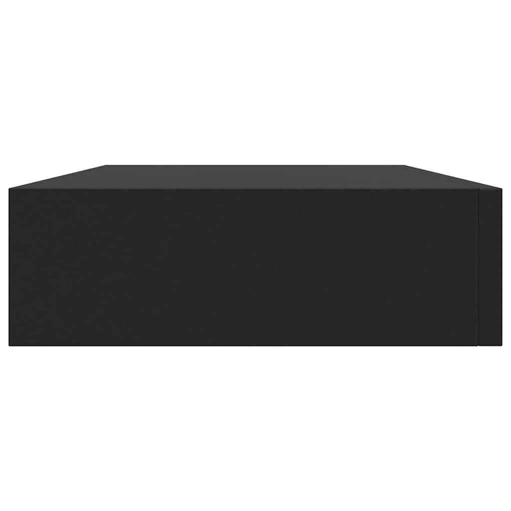 Étagère murale flottante avec tiroir Noir 48x25x8 cm